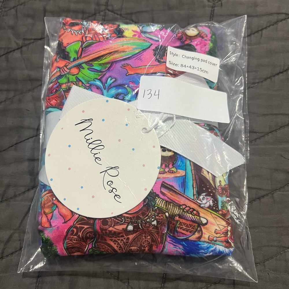 Moana changing pad cover; bassinet sheet